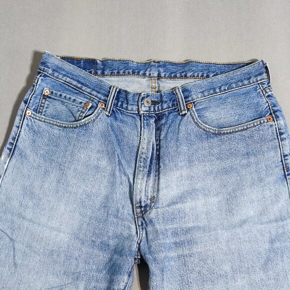 Levi's 505 denim shorts men's size 36 hard washed denim blue colour - Picture 2 of 15